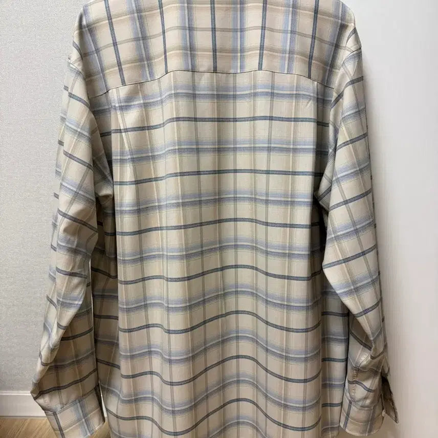 [SOLD OUT] 오라리 AURALEE 슈퍼라이트 울 체크 셔츠 라이트베이지 24SS/4