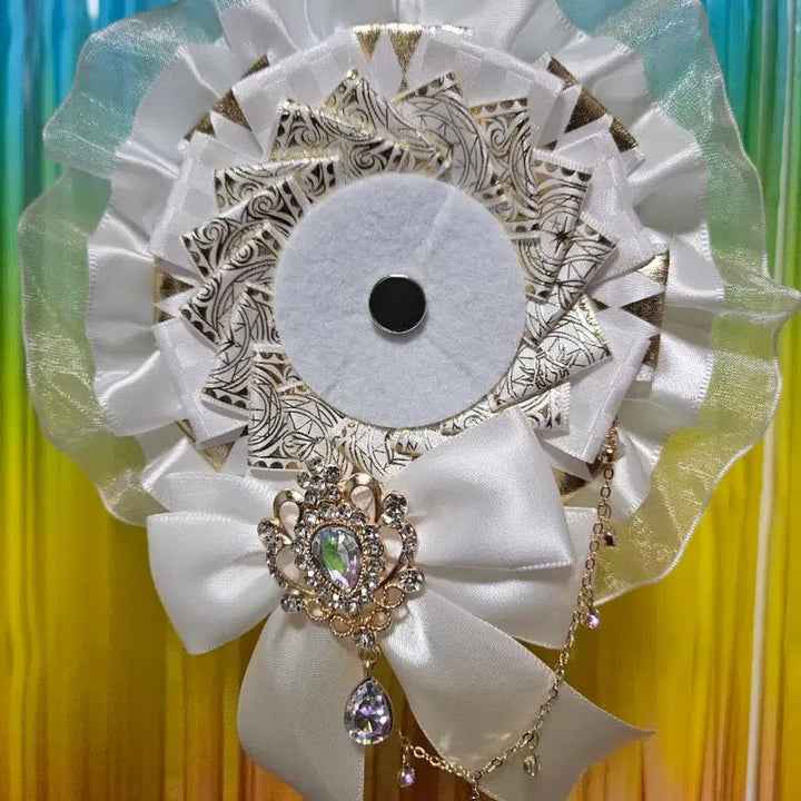 [BUNJANG] Handmade Ita Bag Charm White Rosette Ribbon Keychain / (추가금X) 수제 주문제작 이타백 리본 로제트 키링 ㅡ 화이트