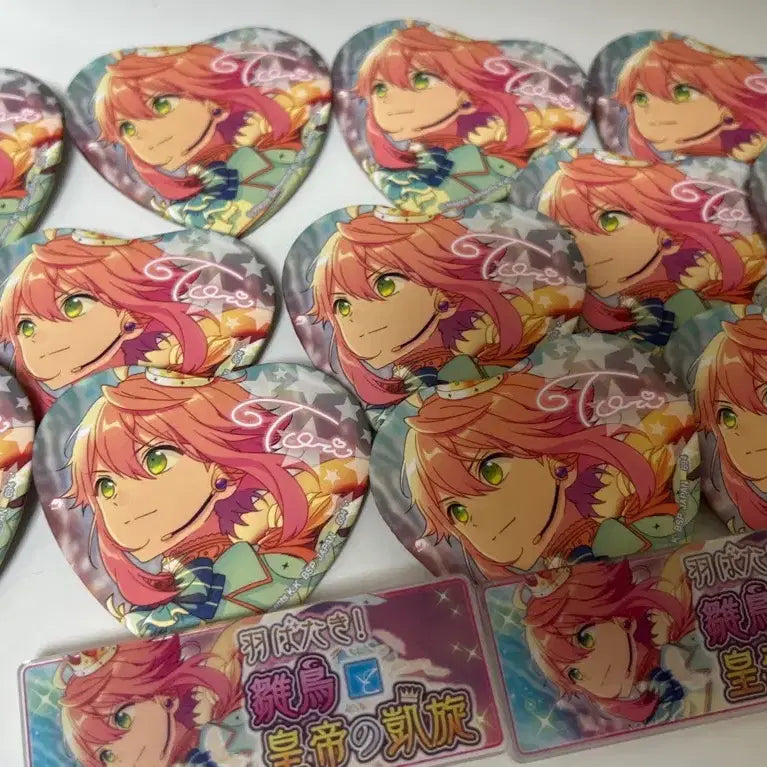 [BUNJANG] Ensemble Stars Himemiya Tori Heart Can Badge &amp; Memorial Banner Badge Bundle Set / 앙스타 히메미야 토리 하트 캔뱃지 메모리얼 배너 뱃지 이타백 일괄