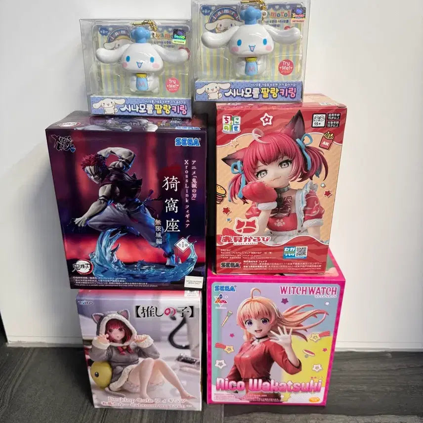 [BUNJANG] Figure Bundle Set (4 Types + 2 Keychains) / 피규어 일괄 판매