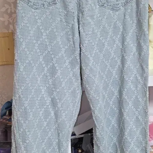 [BUNJANG] Designer Brand Check Pattern Light Wash Denim Pants / 명품 브랜드  데님 팬츠 (새제품입니다)