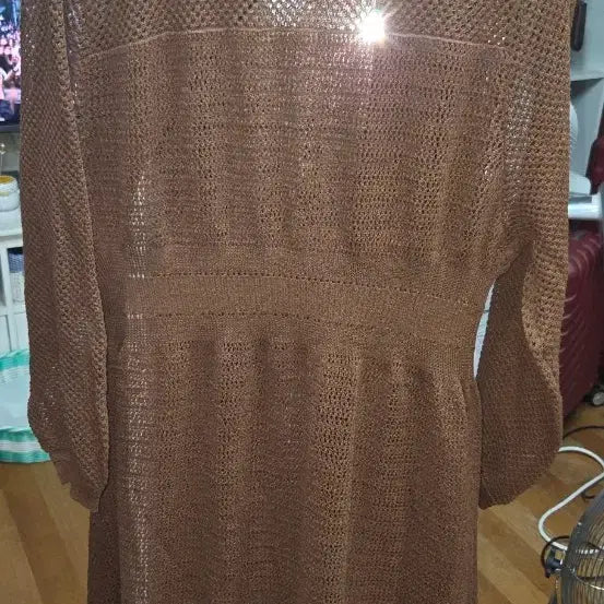 [BUNJANG] High-End Brand Brown Knit Long Cardigan / 고급 브랜드 아마 린넨 롱 가디건(새제품입니다)