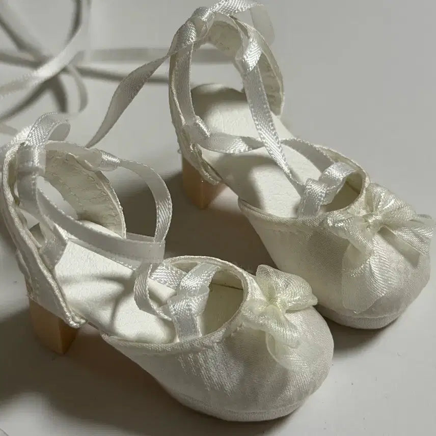 [BUNJANG] MSD Ball-Jointed Doll White Ribbon Strap Sandals / Msd 신발 구체관절인형