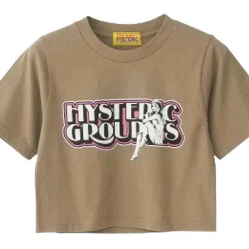 [BUNJANG] Hysteric Glamour Hysteric Groovies Short T-Shirt (Khaki) / F) (W) 히스테릭 글래머 히스테릭 그루피스 숏 티셔츠 카키