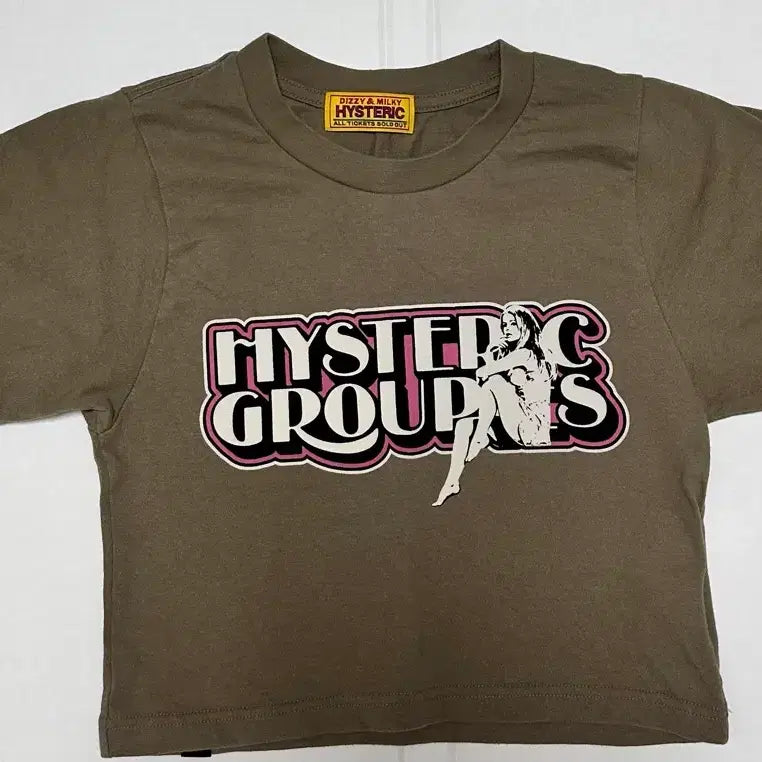 [BUNJANG] Hysteric Glamour Hysteric Groovies Short T-Shirt (Khaki) / F) (W) 히스테릭 글래머 히스테릭 그루피스 숏 티셔츠 카키