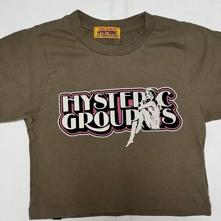 [BUNJANG] Hysteric Glamour Hysteric Groovies Short T-Shirt (Khaki) / F) (W) 히스테릭 글래머 히스테릭 그루피스 숏 티셔츠 카키