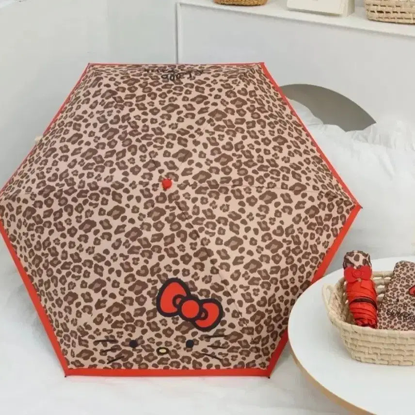 [SOLD OUT] 헬로키티 우양산 접이식 암막양산 호피 레오파드 레드