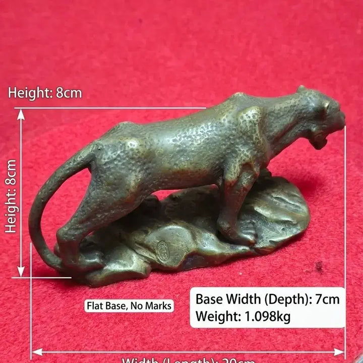 [BUNJANG] Bronze Panther Sculpture (After T. Cartier Replica) 1.1kg / 황동 브론즈 표범 조각상 피규어 (프랑스 카르티에 재현작 / 1.1kg