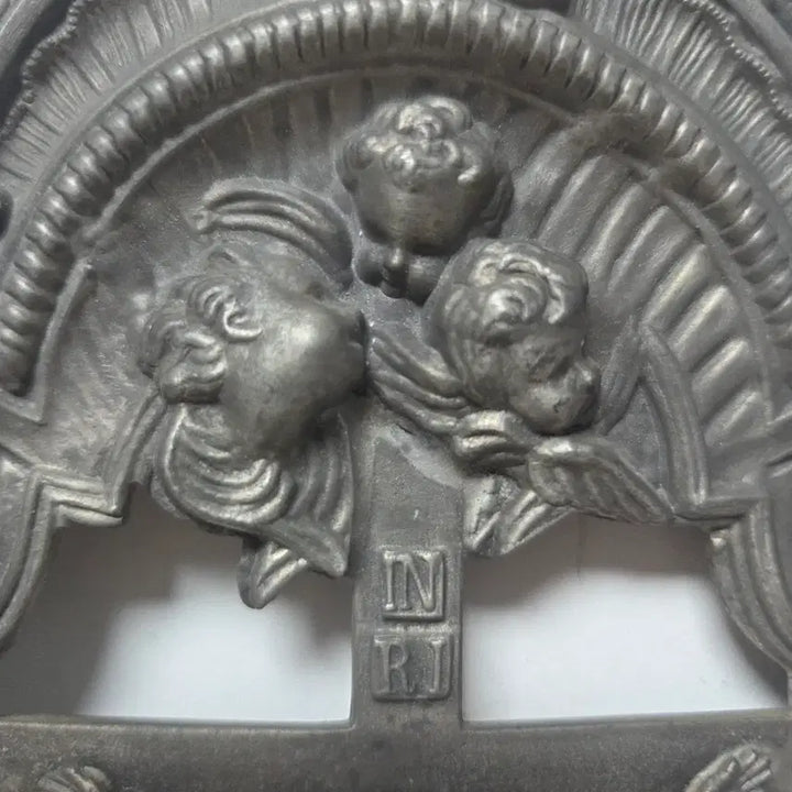 [BUNJANG] Antique German Pewter Holy Water Sprinkler with Cross / 앤틱 독일 주석 성수대 오리지널 주석 성수대 십자가 가톨릭