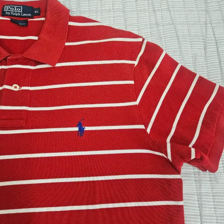 [BUNJANG] Polo Ralph Lauren Striped Short Sleeve Polo Shirt XL / 폴로 랄프로렌 반팔 카라 XL 105 (정품)