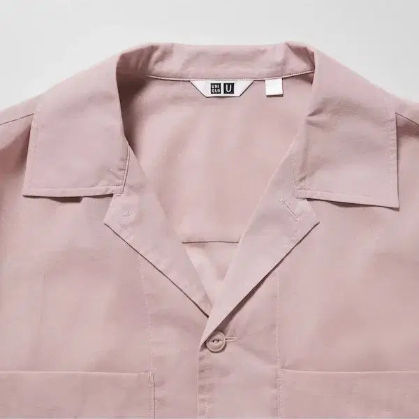 [SOLD OUT] 유니클로 U 르메르 코튼 시어 반팔 오픈카라 셔츠 크림