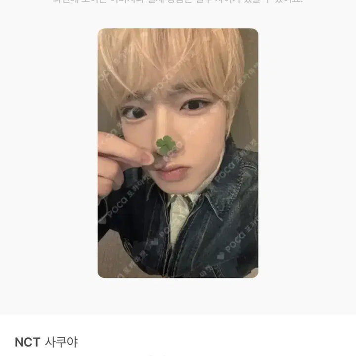 [BUNJANG] NCT-WISH Sakuya Clover Photocard / 최저가) 엔시티위시 사쿠야 컬러 케타포 네잎클로버 포카