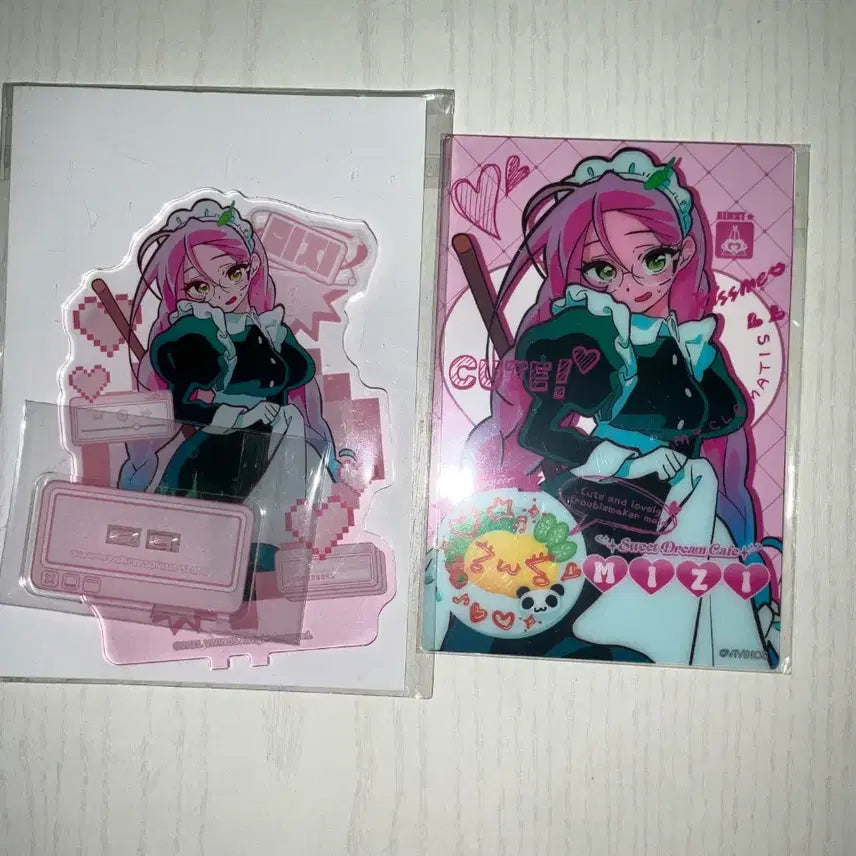 [BUNJANG] A-Stage Mijoo Made Cafe Half-Body Acrylic Stand PVC Card Bundle Set / 에이스테 미지 메이드카페 반신아크릴스탠드 콜캎 pvc 카드