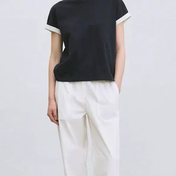 [BUNJANG] Dark Navy Roll-up T-Shirt / 롤업티셔츠(다크네이비)