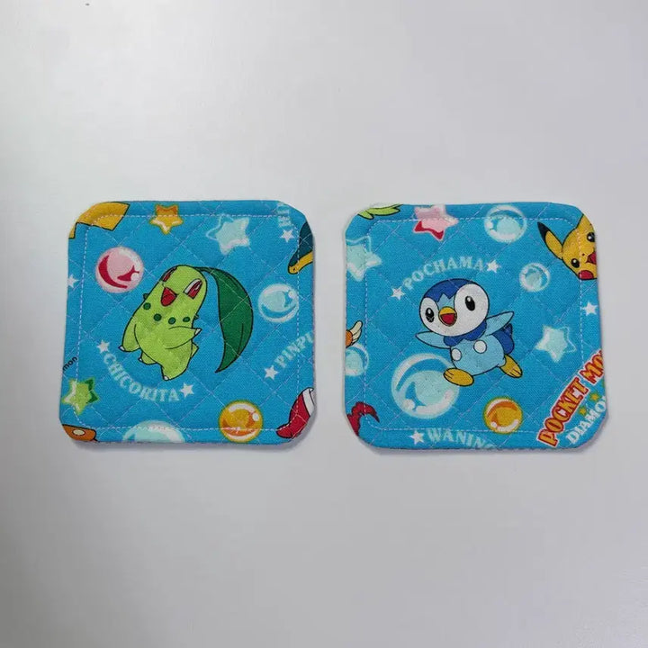 [BUNJANG] Pokemon Chikorita &amp; Piplup Cup Coaster / 포켓몬스터 컵코스터 티코스터 컵받침 치코리타 팽도리