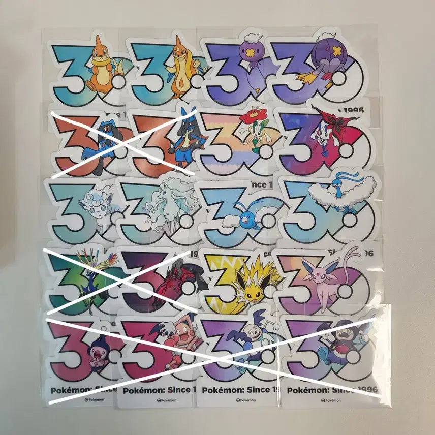 [BUNJANG] Pokemon 30th Anniversary Stickers - Assorted Characters (65 Types) / 포켓몬 30주년 스티커 냐스퍼 피츄 팬텀 마휘핑 외 32종
