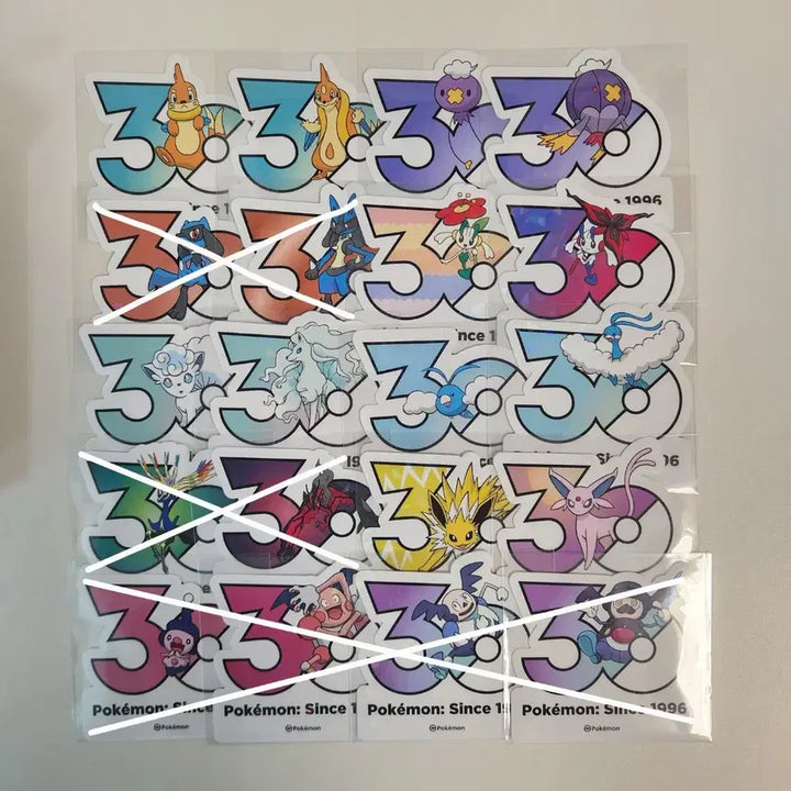 [BUNJANG] Pokemon 30th Anniversary Stickers - Assorted Characters (65 Types) / 포켓몬 30주년 스티커 냐스퍼 피츄 팬텀 마휘핑 외 32종