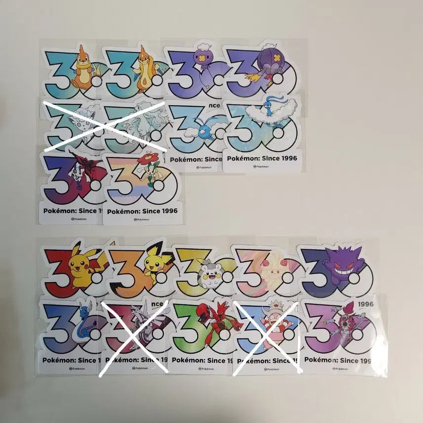 [BUNJANG] Pokemon 30th Anniversary Stickers - Assorted Characters (65 Types) / 포켓몬 30주년 스티커 냐스퍼 피츄 팬텀 마휘핑 외 32종