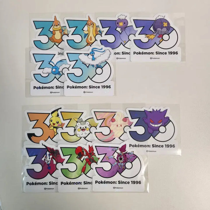 [BUNJANG] Pokemon 30th Anniversary Stickers - Assorted Characters (65 Types) / 포켓몬 30주년 스티커 냐스퍼 피츄 팬텀 마휘핑 외 32종