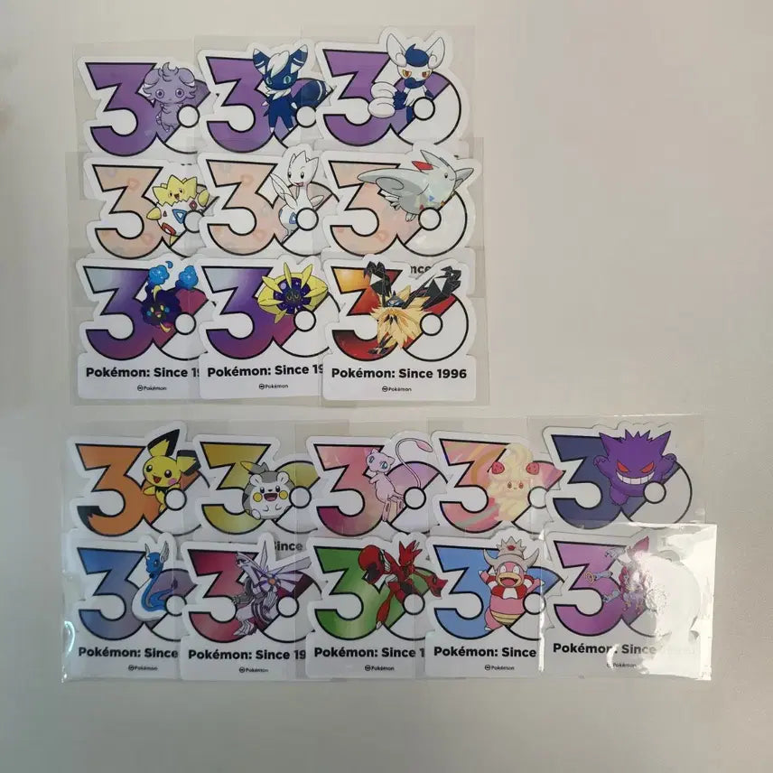 [BUNJANG] Pokemon 30th Anniversary Stickers - Assorted Characters (65 Types) / 포켓몬 30주년 스티커 냐스퍼 피츄 팬텀 마휘핑 외 32종