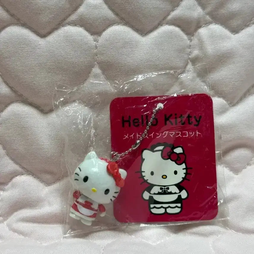 [BUNJANG] Sanrio Hello Kitty Waitress Charm Keyring (Red) / 고전 키티 달랑이 웨이트리스 키링(레드)