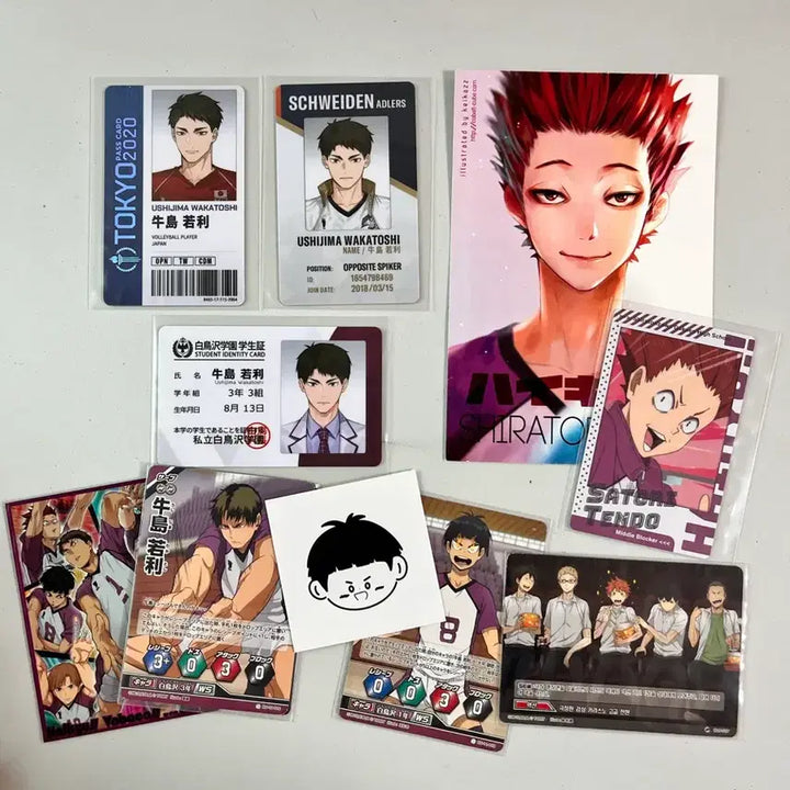 [BUNJANG] Haikyu!! Wakatoshi Ushijima Student ID Card Bundle Set / 하이큐 우시지마 와카토시 ㄹㅁㅁ 학생증 카드 일괄