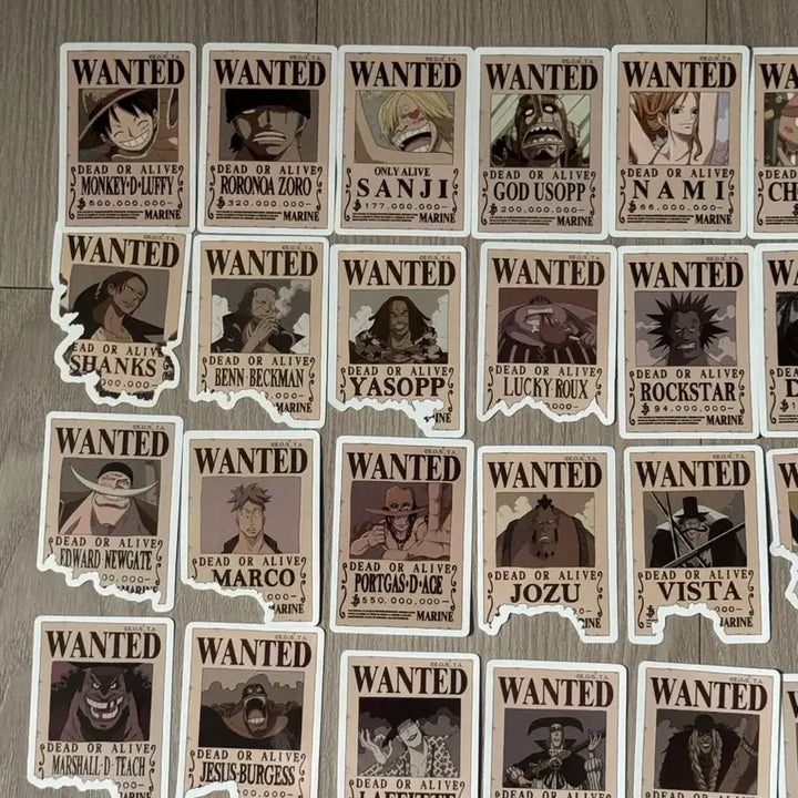 [BUNJANG] One Piece Wanted Poster Stickers - 80 Sheets / 원피스 현상금 수배서 스티커 80장
