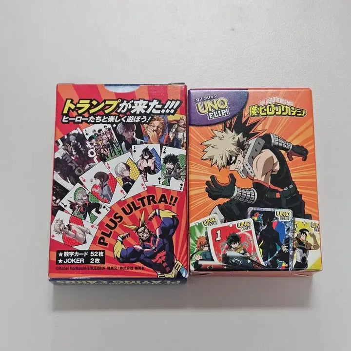 [BUNJANG] My Hero Academia Trump Cards + Uno Flip Playing Cards / 히로아카 나히아 트럼프카드 + uno 카드