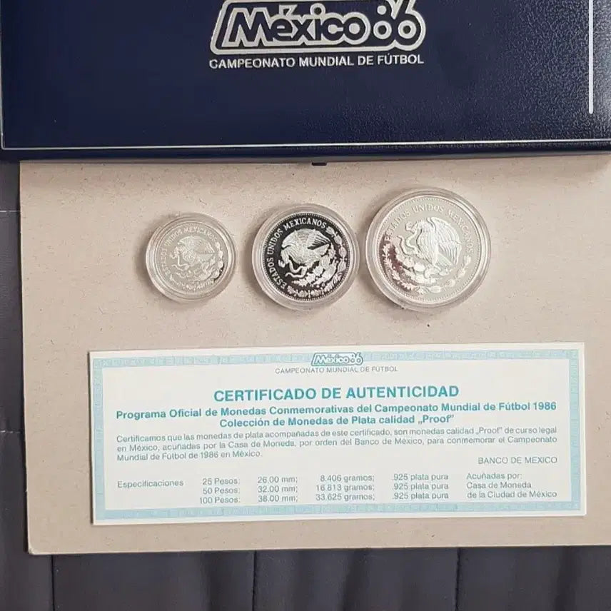 [BUNJANG] 1986 Mexico World Cup Commemorative Silver Coin Set / 1986 멕시코 월드컵 기념 은화 세트