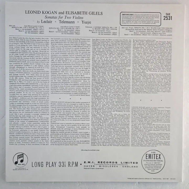 [BUNJANG] Leonid Kogan &amp; Elisabeth Gilels Two Violins LP reissue / 레오니드 코간 &amp; 엘리자베스 길렐스 -Two Violins LP 리이슈