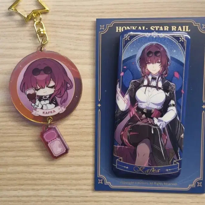 [BUNJANG] Honkai: Star Rail Kafka Collaboration Keyring &amp; Badge / 붕괴 스타레일 붕스 카프카 콜라보 키링 공굿 캔뱃지