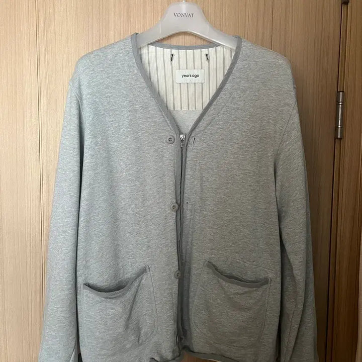 [BUNJANG] Years ago Cotton Collarless Jacket Mélange Gray / [1,s] 이얼즈어고 코튼 카라리스 자켓 멜란지그레이