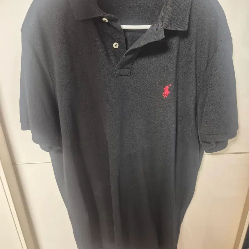 [SOLD OUT] 폴로 랄프로렌 커스텀슬림핏 블랙 pk 카라 반팔티 L