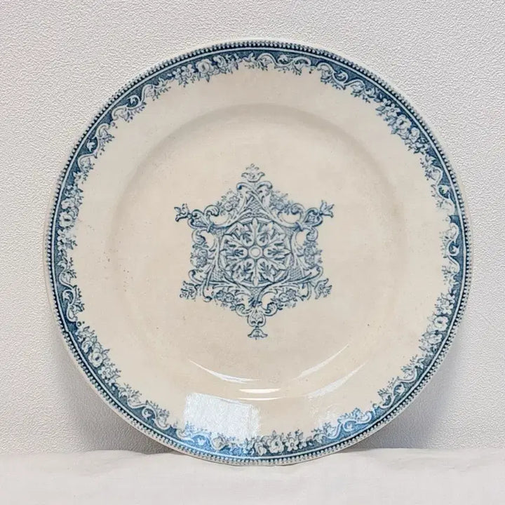 [BUNJANG] French Antique Blue Théâtre de la Mer Plate by G. Jouye Bordeaux / 프렌치 앤틱 블루 떼흐드페