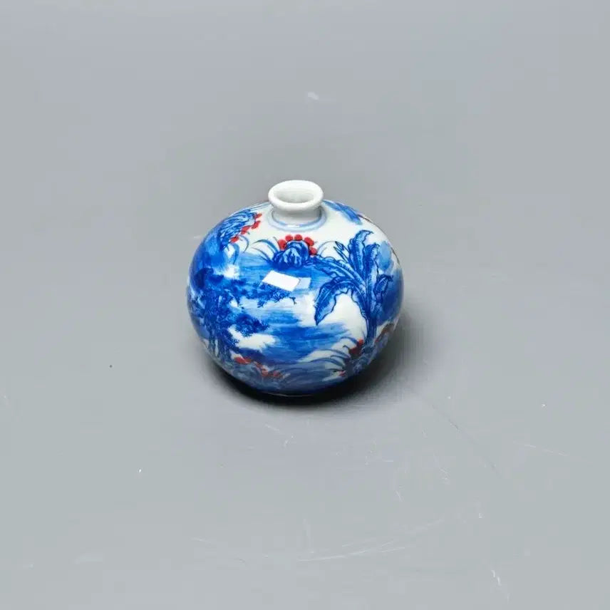 [BUNJANG] Qing Dynasty Blue-and-White and Iron-Red Porcelain Vase / 청말민국 청화진사 고사인물문 항아리형 소병 중국도자기 골동품
