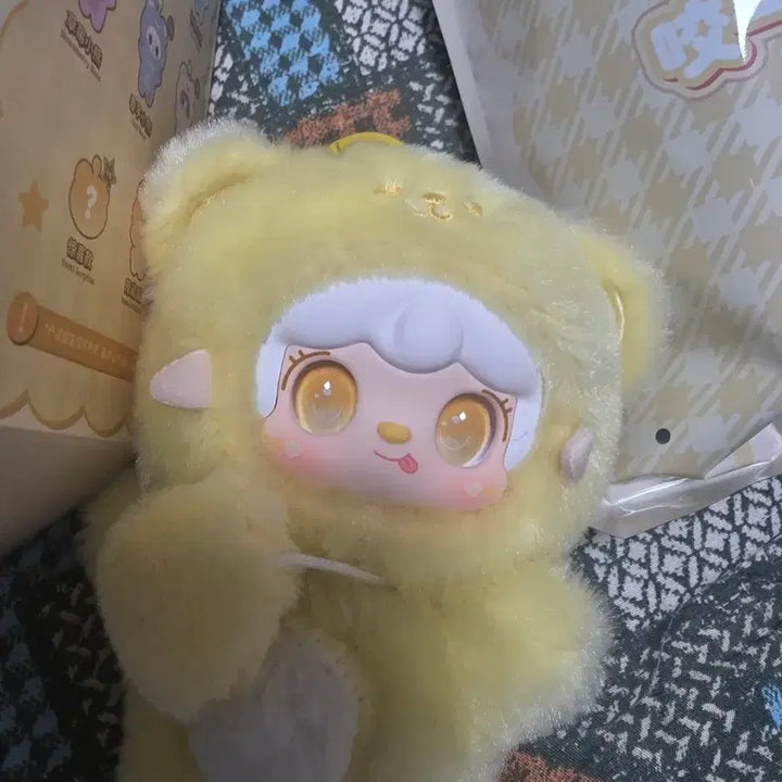 [BUNJANG] Yuki Honey Bear Mini Plush Yellow Pink / 유키 한입베어문 노랑 분홍