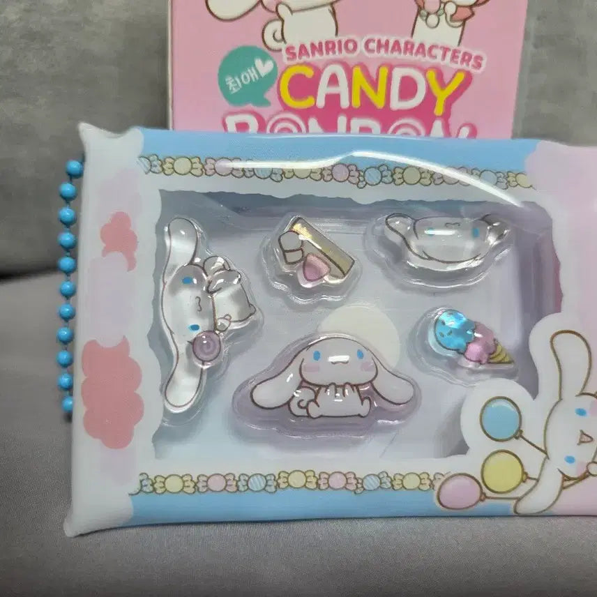 [BUNJANG] Sanrio Characters Candy Bonbon Cinnamoroll Sticker &amp; Pouch Keychain / 산리오 캐릭터즈 캔디 봉봉 시나모롤 스티커&amp;파우치 키링
