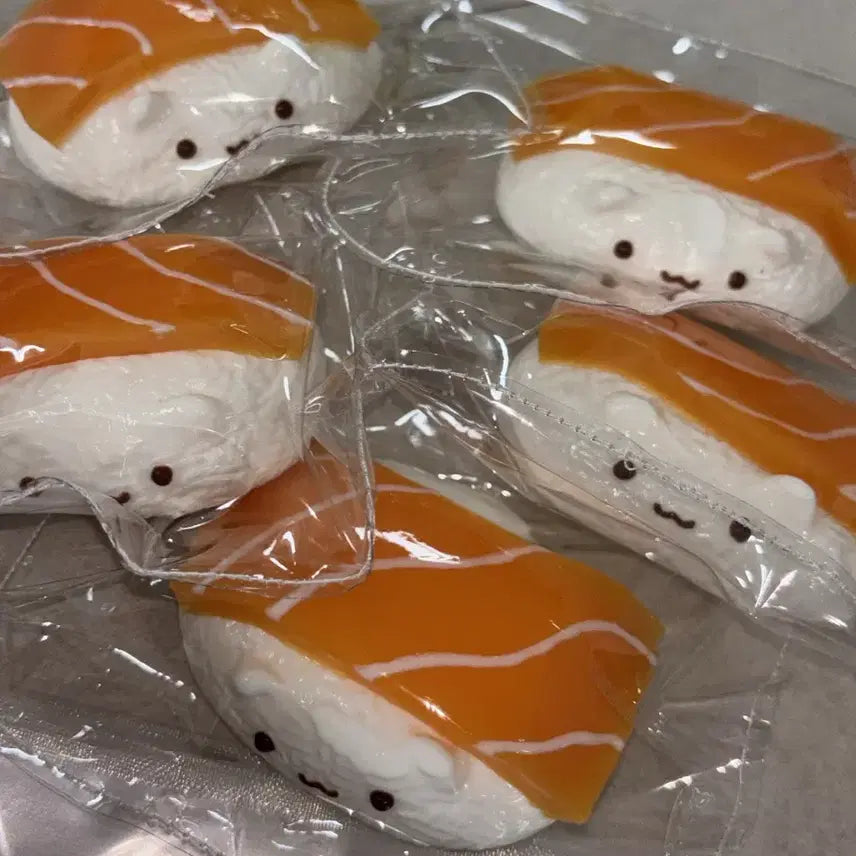 [BUNJANG] Neko Cat Salmon Sushi Malangi Plush Toy + Extra Zipper Bag / 고양이 연어초밥 말랑이 + 여분 지퍼백 세트