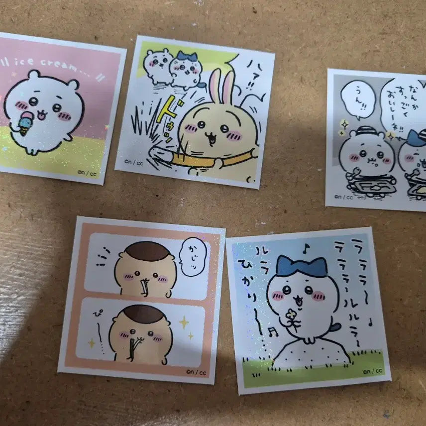 [BUNJANG] Chiikawa Usagi &amp; Hachiwara Square Stickers / 먼작귀 치이카와 엔스카이 사각 스티커 우사기 하치와레 굿즈