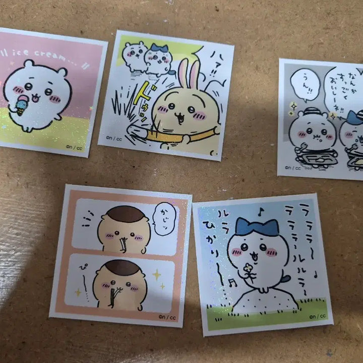 [BUNJANG] Chiikawa Usagi &amp; Hachiwara Square Stickers / 먼작귀 치이카와 엔스카이 사각 스티커 우사기 하치와레 굿즈