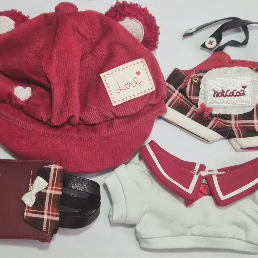 [BUNJANG] 20cm Doll Clothes Red Bear Style / 인형옷 20깅 빨간곰 무속성 옷장 20cm