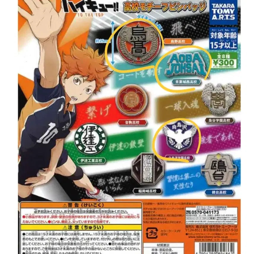 [BUNJANG] Haikyuu!! Shiratorizawa Academy Badge / 하이큐 학교 뱃지 시라토리자와