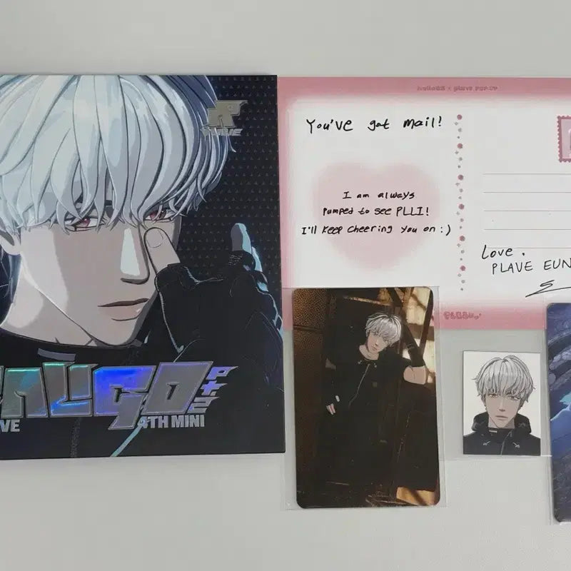 [BUNJANG] PLAVE Eunho Lucky Draw Photocard &amp; Postcard Bundle Set / 플레이브 헬로82 은호 미공포 룩업, 뿌 특전 엽서, 십카페 럭드