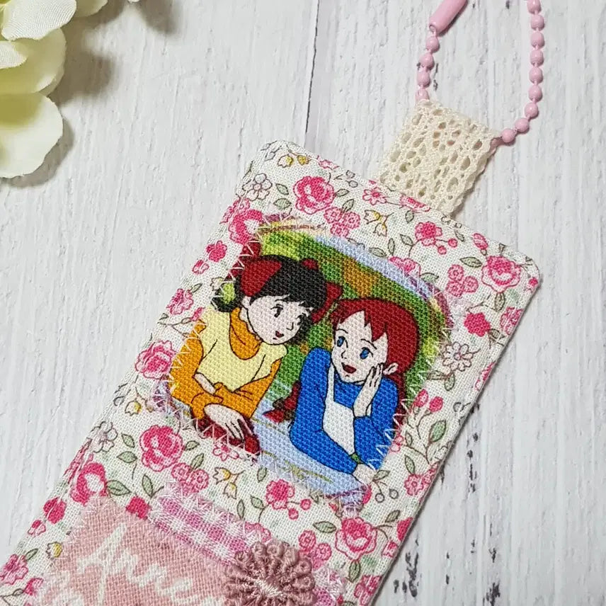 [BUNJANG] Handmade Anne of Green Gables Fabric Bookmark Bag Charm (Floral) / {핸드메이드} 빨간머리앤 원단 책갈피 가방 장식참 (플라워)