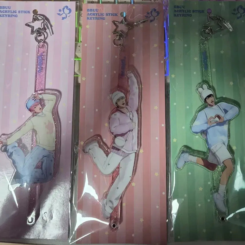 [BUNJANG] BBUU Acrylic Stick Keyring 3 Type Set / BBUU 아크릴 스틱 키링 3종 세트