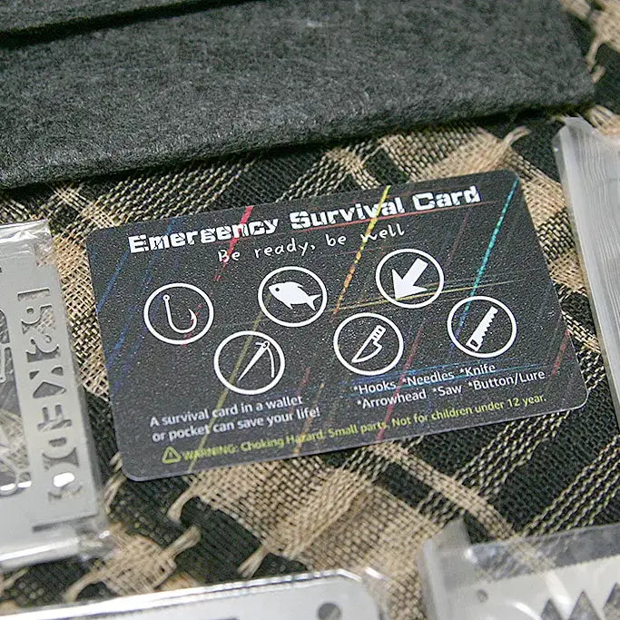 [BUNJANG] PSKOOK Survival Card 4-Piece Set (Unused) / PSKOOK 서바이벌 카드 4P 세트 (미사용, EDC, 비상용, 캠핑)