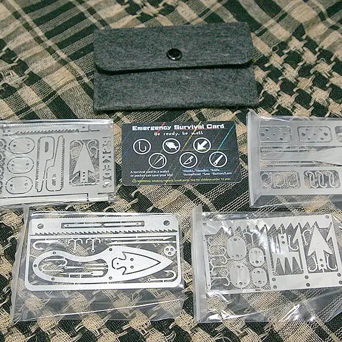 [BUNJANG] PSKOOK Survival Card 4-Piece Set (Unused) / PSKOOK 서바이벌 카드 4P 세트 (미사용, EDC, 비상용, 캠핑)