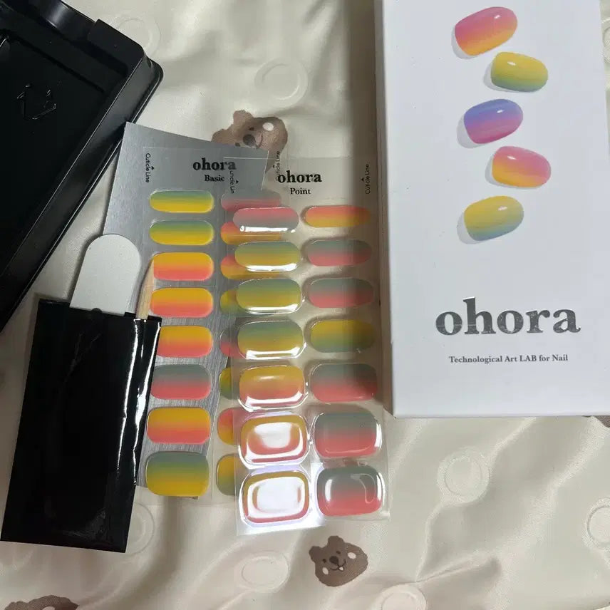[BUNJANG] Ohora Gel Nail &amp; Pedi Sticker Set (2 Types, Gradient) / 오호라 젤 네일 / 패디 스티커 그라데이션 미사용 2종
