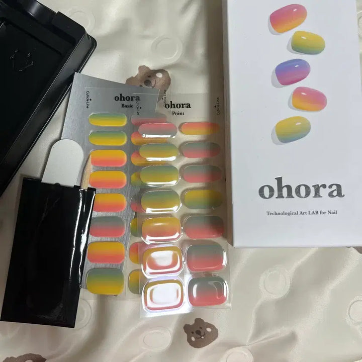 [BUNJANG] Ohora Gel Nail &amp; Pedi Sticker Set (2 Types, Gradient) / 오호라 젤 네일 / 패디 스티커 그라데이션 미사용 2종