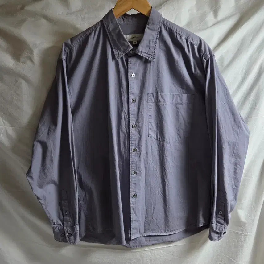 [BUNJANG] First Floor Garment Dyed Shirt Lavender Grey / 퍼스트플로어 가먼트 다이드 셔츠 라벤더 그레이 48
